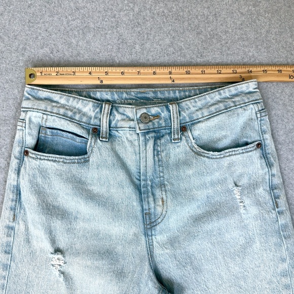 Old Navy Wide Leg Jeans Womens 4 Sky Hi A Line Blue Light Wash Denim Baggy READ - Picture 11 of 15